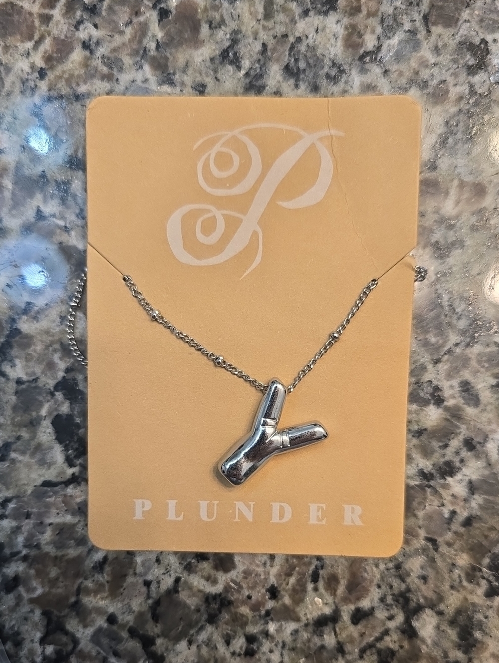 Plunder Shiny Silver Balloon Y Pendant Necklace